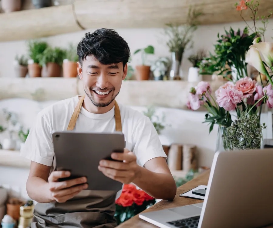 Customer managing eligible banking services on a mobile phone